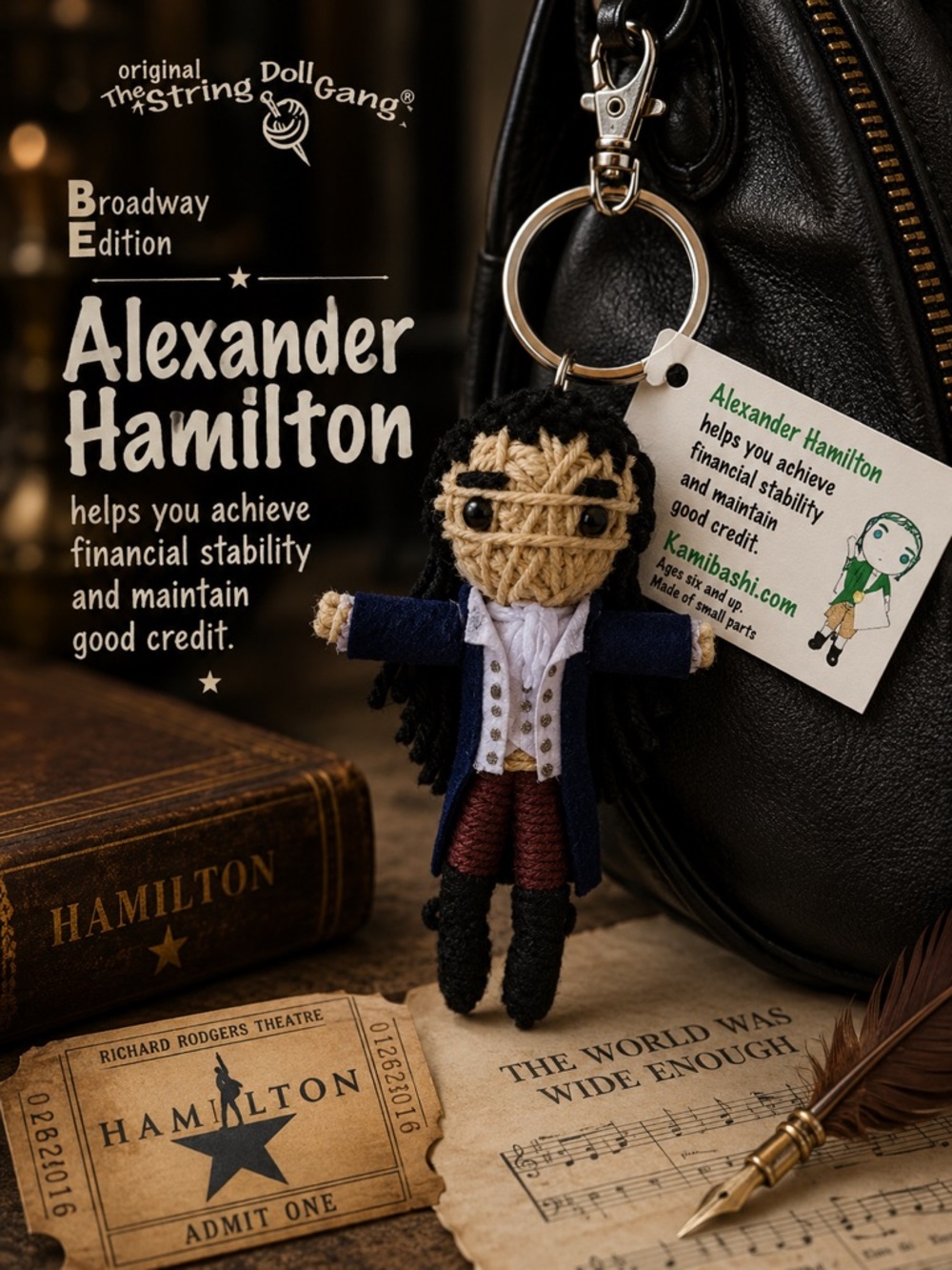 Alexander Hamilton Broadway Edition String Doll Keychain